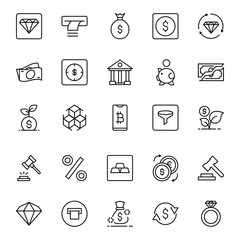 Finance design icons set.