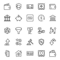 Finance design icons set.