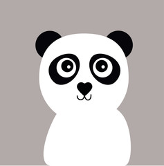 Cute panda face, vector illustration