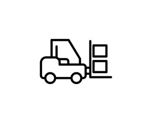 Fototapeta premium Forklift line icon