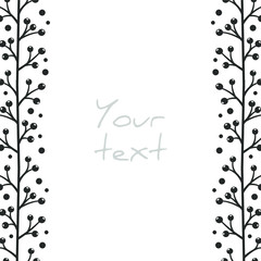 Abstract vertical borders; abstract berry frame for greeting cards, invitations, wedding cards, posters, banners, web design. Vector illustration.