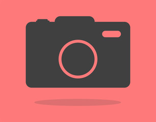 Camera icon, flat photo camera vector isolated. Modern simple snapshot photography sign. Photo internet concept.