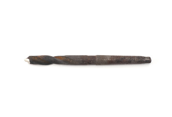 old rusty drill bit isolated
