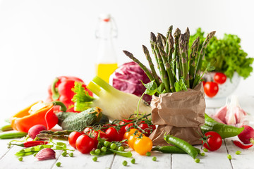 Various types of fresh vegetables