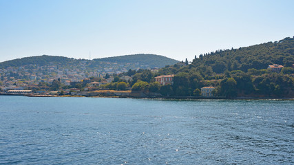 Fototapeta na wymiar Heybeliada, one of the Princes' Islands, also called Adalar, in the Sea of Marmara off the coast of Istanbul 