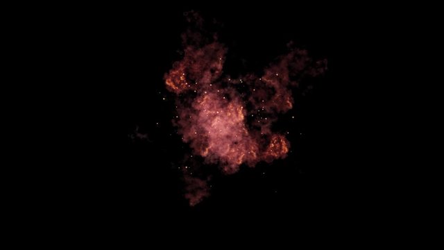 Fire and smoke burst explosion and move around the center on green screen background and black screen background 4K stock footage. 