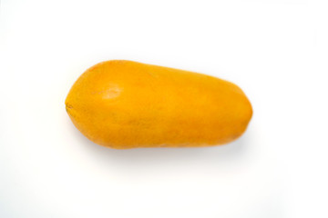 Ripe papaya, fresh yellow papaya in white background