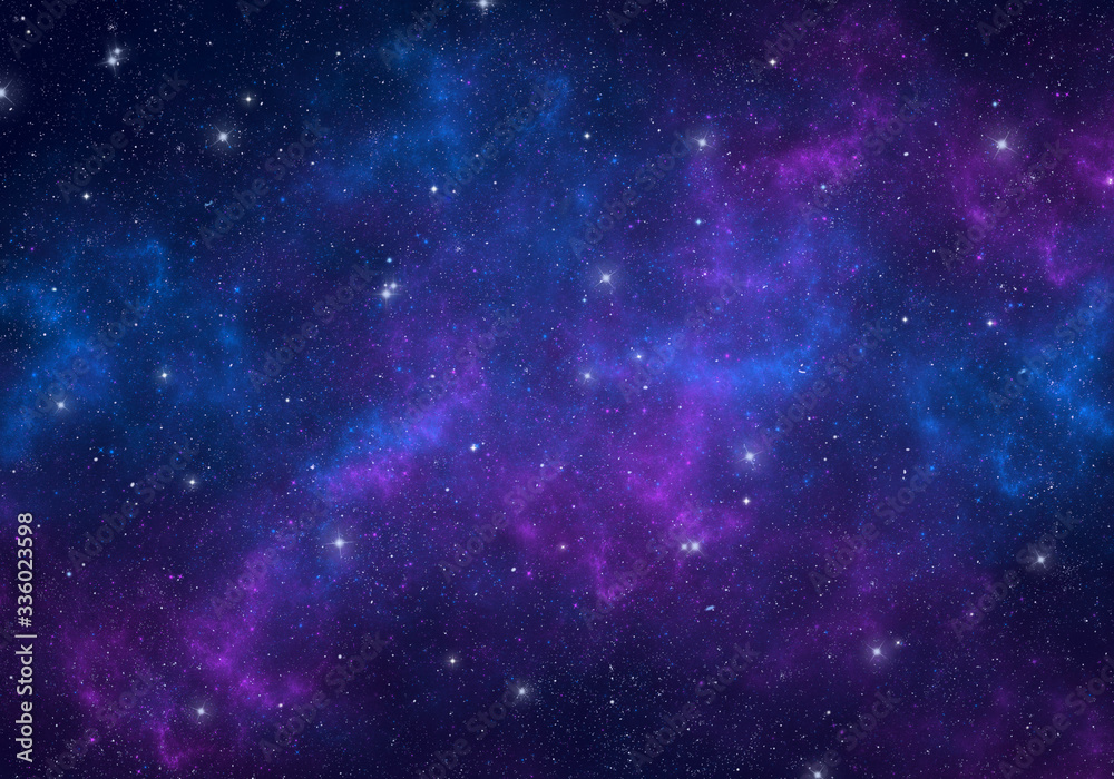 Wall mural nebula and stars in night sky. space background.