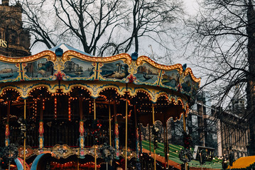 Carousel in Christmas market