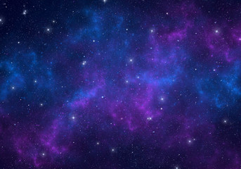 Nebula and stars in night sky. Space background.