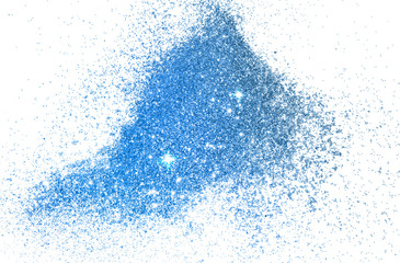 Textured background with blue glitter sparkle on white