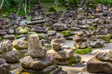 Rocks in the Pura Goa Gajah temple, Ubud, Bali. Indonesia