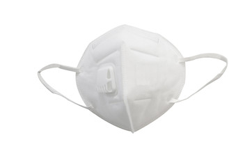 KN95 or N95 mask for protection pm 2.5 and corona virus (COVIT-19).Anti pollution mask.air face mask, N95 mask on white background with clipping path.
