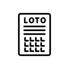 lottery bingo icon vector. lottery bingo sign. isolated contour symbol illustration