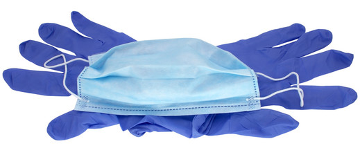 medical gloves and medical face mask against viruses and bacter