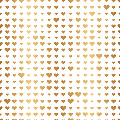 Luminous golden hearts. Repeating gold heart. Seamless pattern golden. Beautiful background gold hearts for design wrapping paper, wrapper, gift wallpaper, interior, prints, package, fabric, interior