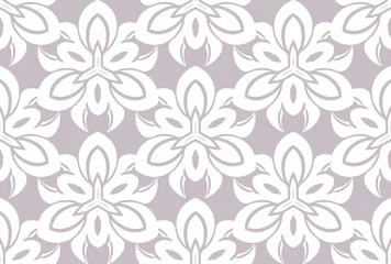 Foto auf Glas Seamless damask pattern wallpaper. Vintage decor in Victorian surface style © WI-tuss
