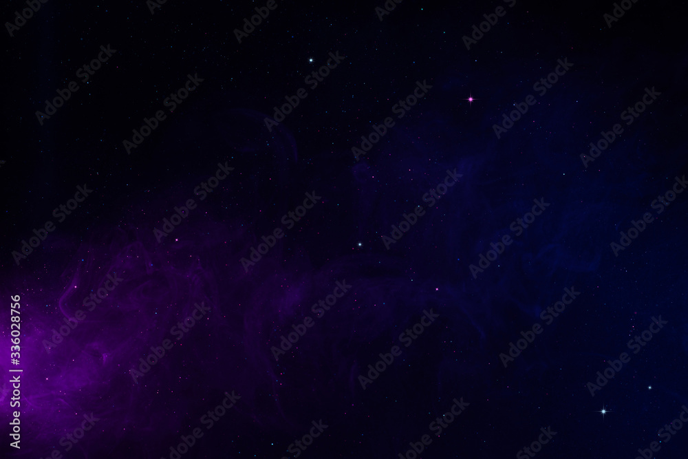 Wall mural space background with realistic spacedust and shining stars. magical colorful universe abstract back