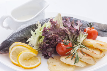 baked fish with decorations