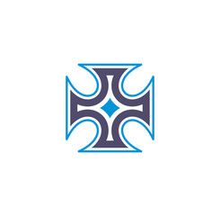 Cross icon on background for graphic and web design. Creative illustration concept symbol for web or mobile app