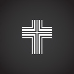 Cross icon on background for graphic and web design. Creative illustration concept symbol for web or mobile app