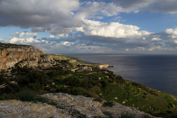 Fototapeta na wymiar marine panoramas of the islands of Malta and Gozo
