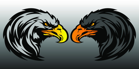 Face to Face Eagles Illustration - Vector 