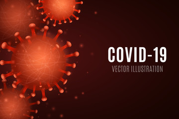 Fototapeta na wymiar 3D virus microbe Corona. Pathogen organism. Medical poster. Vector illustration