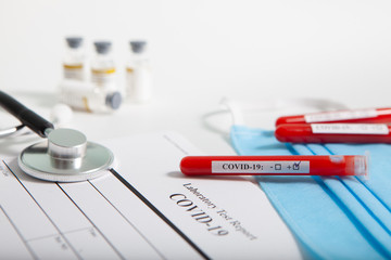 World coronavirus epidemic concept. Pandemic COVID-19, 2019-nKoV. Coronavirus vaccine testing....
