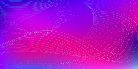 Technology Line. Abstract Speed Technology Concept. Abstract Blue, Rose Waves on the Motley. Connection Technology Background.