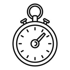 Dog training stopwatch icon. Outline dog training stopwatch vector icon for web design isolated on white background
