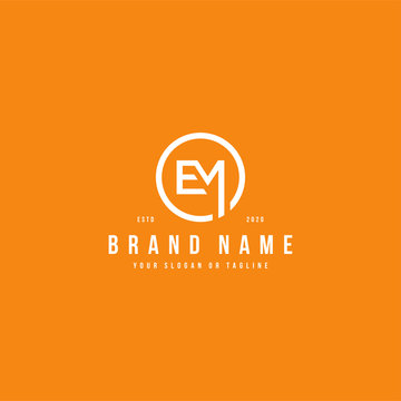 letter EM logo design vector