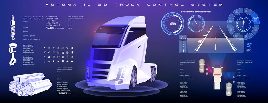 Autonomous unmanned truck control system. The operation of an unmanned truck system when approaching and overtaking a car