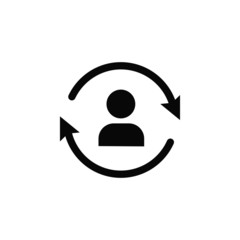 user vector icon of an arrow symbol