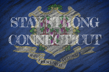 Connecticut ,flag illustration. Coronavirus danger area, quarantined country. Stay strong.