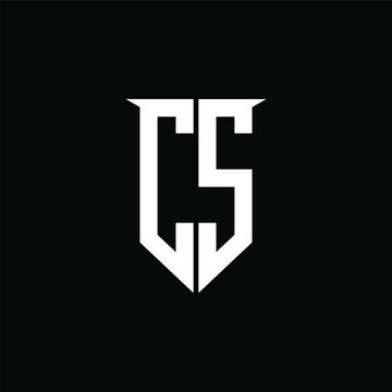 CS logo monogram with emblem shield style design template