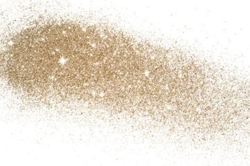 Background with gold glitter on white background for your design