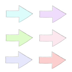 Hand drawn arrow. Colored simple doodles