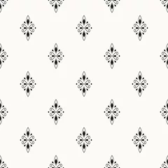 Tafelkleed Geometric seamless vector patter, black, grey and white neutral background pattern © Hanna