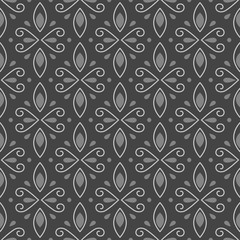 Fototapeta premium Geometric seamless vector patter, black, grey and white neutral background pattern