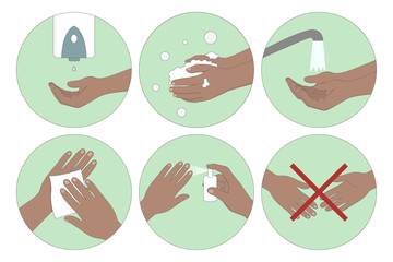 Set of personal hygiene icons. Vector illustration.