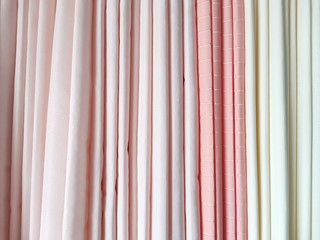 pink soft velvet textile curtains background. old blinds background