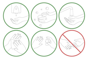 Set of personal hygiene symbols. Vector illustration.