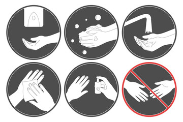 Set of personal hygiene symbols. Vector illustration.