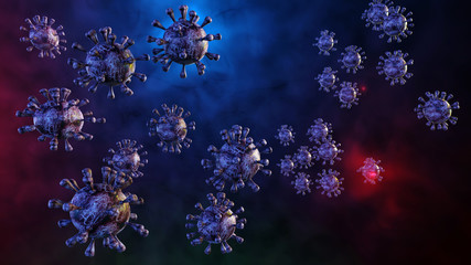 Naklejka na ściany i meble 3d illustration of human infection with -3d illustration