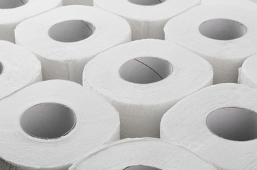 Group of toilet paper rolls background