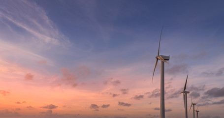 Wind Turbine in a Sunset