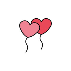 
Heart. Balloons in the form of hearts. flat design on a white background.vector