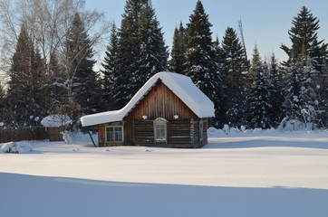 house in the snow