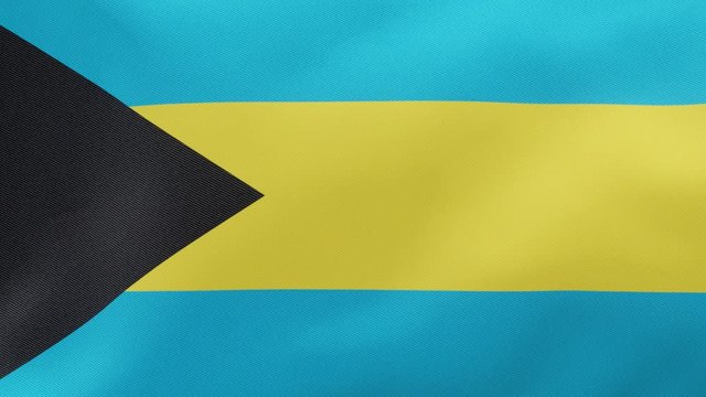 Bahamas flag Bahamian flag unfolding waving on green screen alpha transition 3d Render
